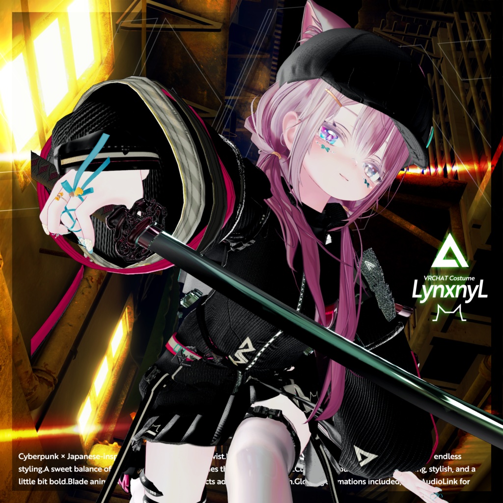 62アバター相当 サイバーパンク衣装 -LynxnyL-リンクスニル (VRChat向け衣装)#mumu_shop