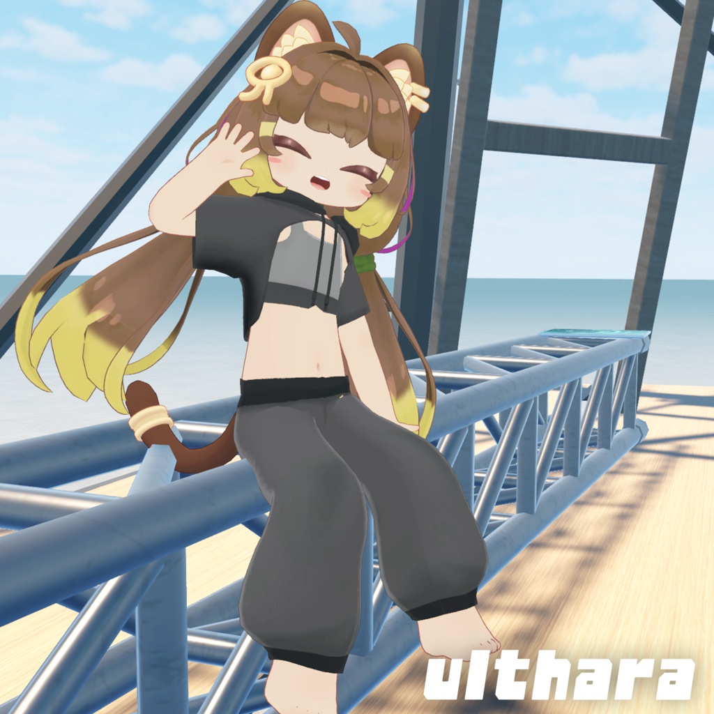 まめふれんず、エルシオン、ネメシス衣裳クロップドパーカーウエア -(VRChat向け衣装) #mumu_shop