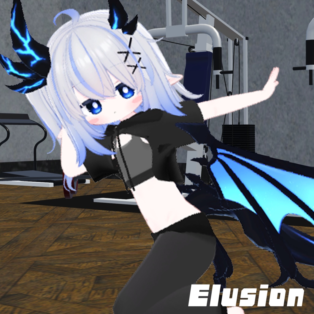 まめふれんず、エルシオン、ネメシス衣裳クロップドパーカーウエア -(VRChat向け衣装) #mumu_shop