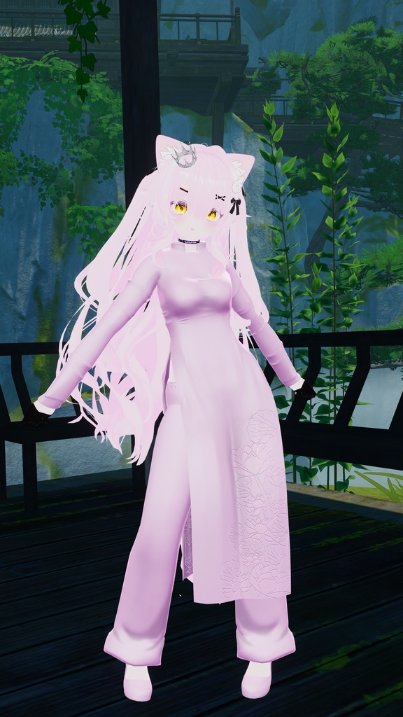 27アバター相当 アオザイ風衣装-ルア・ズイエン-lụa Duyên (VRChat向け衣装)#mumu_shop