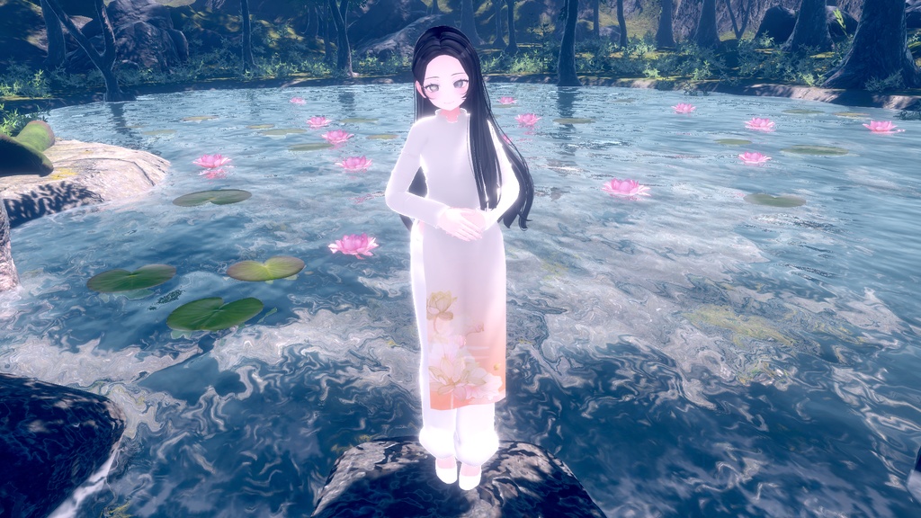 27アバター相当 アオザイ風衣装-ルア・ズイエン-lụa Duyên (VRChat向け衣装)#mumu_shop