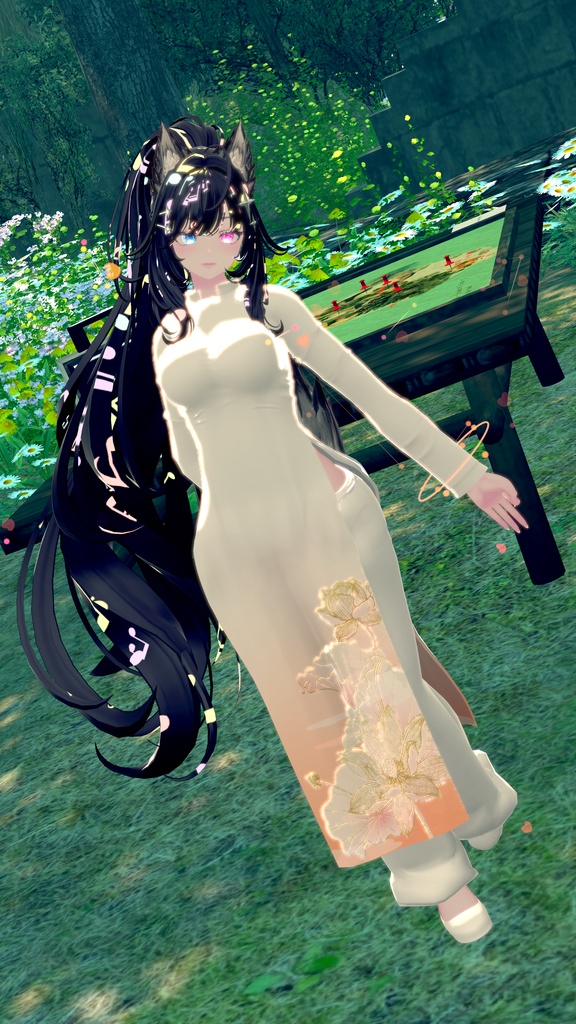 27アバター相当 アオザイ風衣装-ルア・ズイエン-lụa Duyên (VRChat向け衣装)#mumu_shop