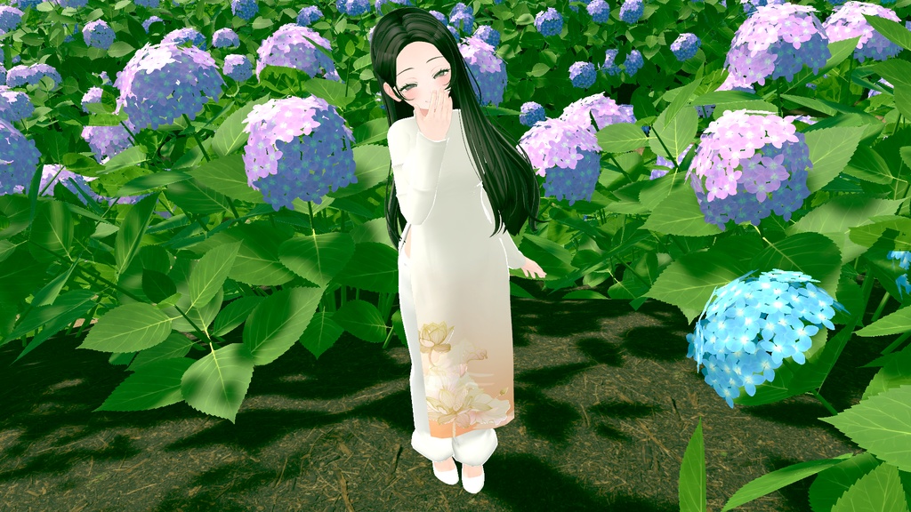 27アバター相当 アオザイ風衣装-ルア・ズイエン-lụa Duyên (VRChat向け衣装)#mumu_shop