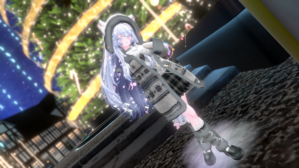 95アバター相当 冬映えコーデ-Noël Brûlée-ノエルブリュレ (VRChat向衣装)#mumu_shop