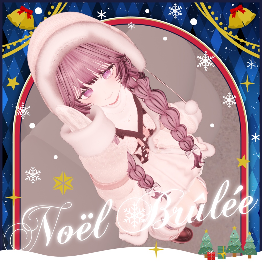 95アバター相当 冬映えコーデ-Noël Brûlée-ノエルブリュレ (VRChat向衣装)#mumu_shop