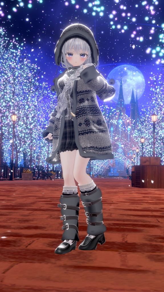 95アバター相当 冬映えコーデ-Noël Brûlée-ノエルブリュレ (VRChat向衣装)#mumu_shop