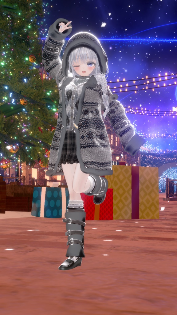 95アバター相当 冬映えコーデ-Noël Brûlée-ノエルブリュレ (VRChat向衣装)#mumu_shop
