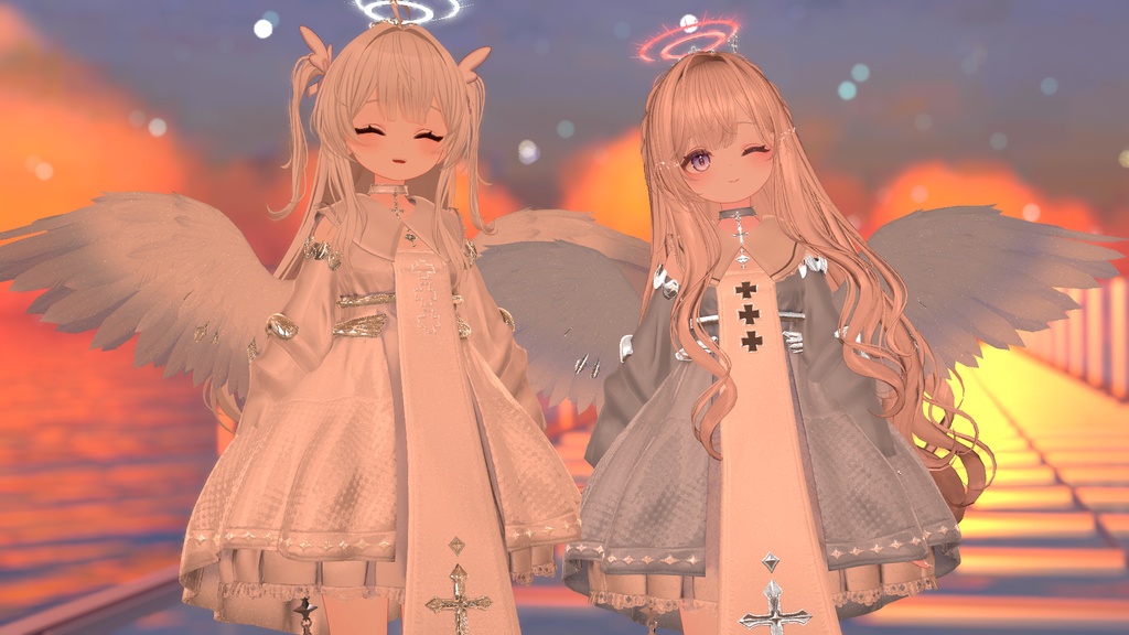100アバター相当天使&悪魔コーデ ディアベルム&セラフィン Diabellum & Seraphine(VRChat向衣装)#mumu_shop