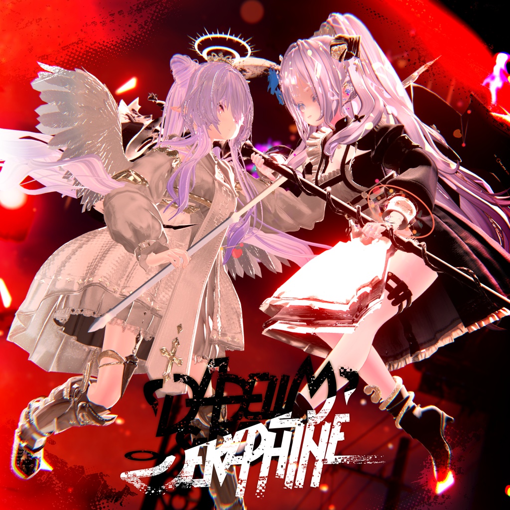 100アバター相当天使＆悪魔コーデ ディアベルム＆セラフィン Diabellum & Seraphine(VRChat向衣装)#mumu_shop
