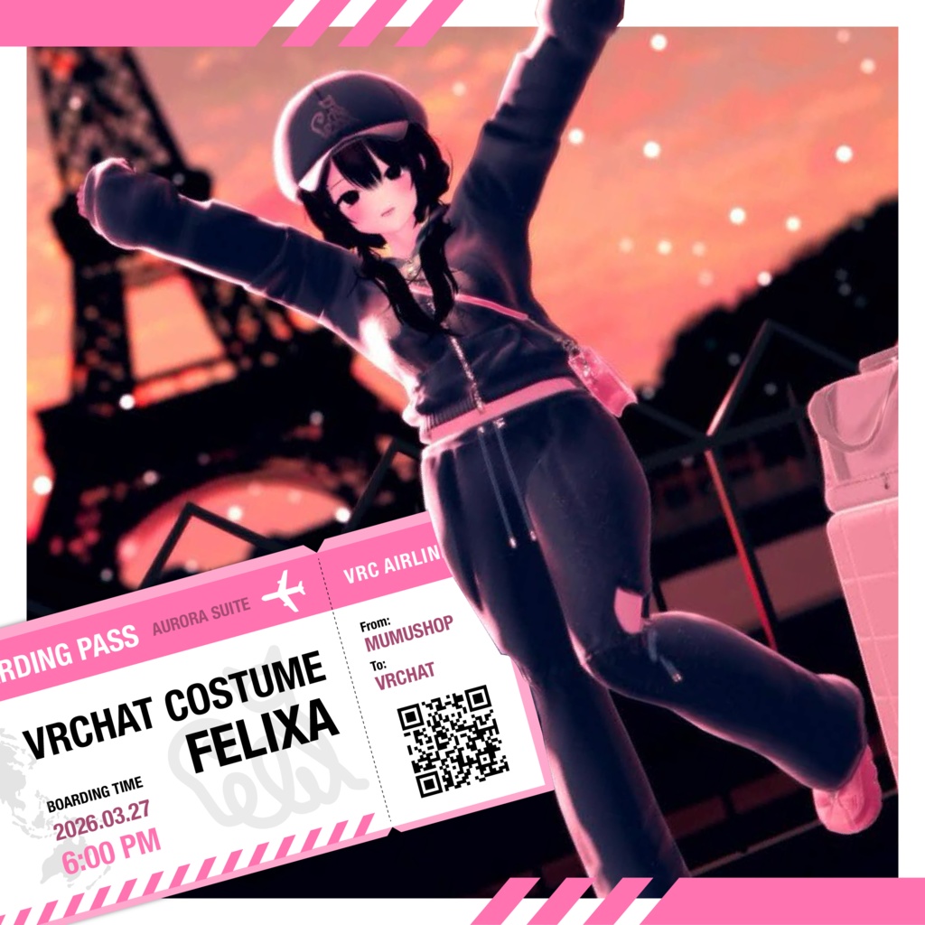 74アバター相当空港コーデ フェリクサ Felixa(VRChat向衣装)#mumu_shop
