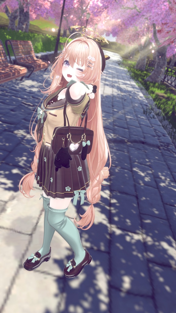 104アバター相当制服コーデ さくらいろひまりねこ(26バリエーション、VRChat向衣装)#mumu_shop