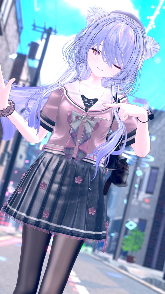 104アバター相当制服コーデ さくらいろひまりねこ(26バリエーション、VRChat向衣装)#mumu_shop