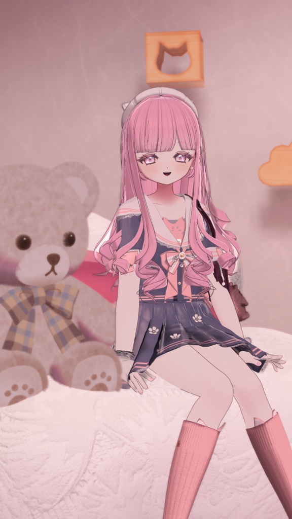 104アバター相当制服コーデ さくらいろひまりねこ(26バリエーション、VRChat向衣装)#mumu_shop