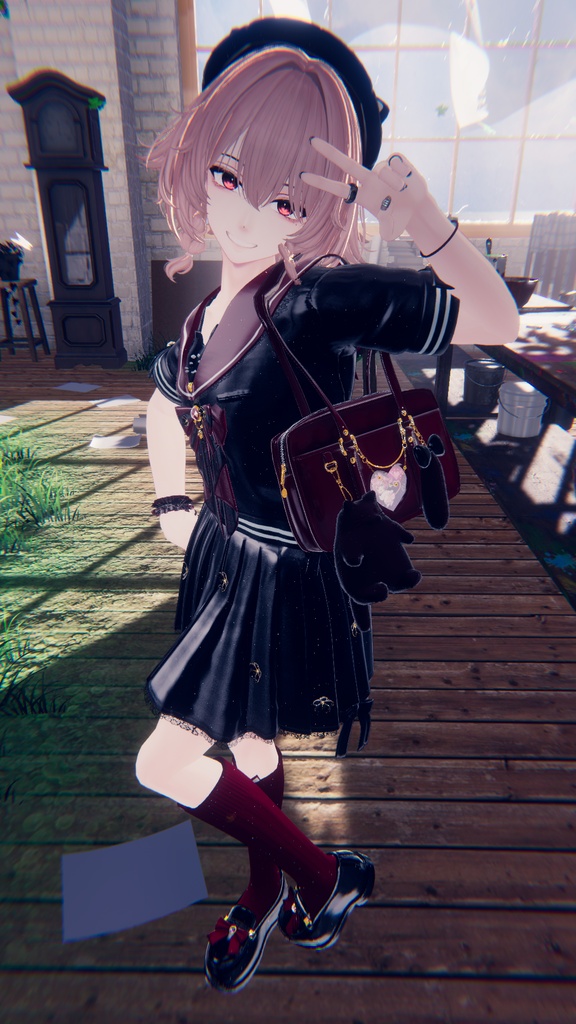 104アバター相当制服コーデ さくらいろひまりねこ(26バリエーション、VRChat向衣装)#mumu_shop