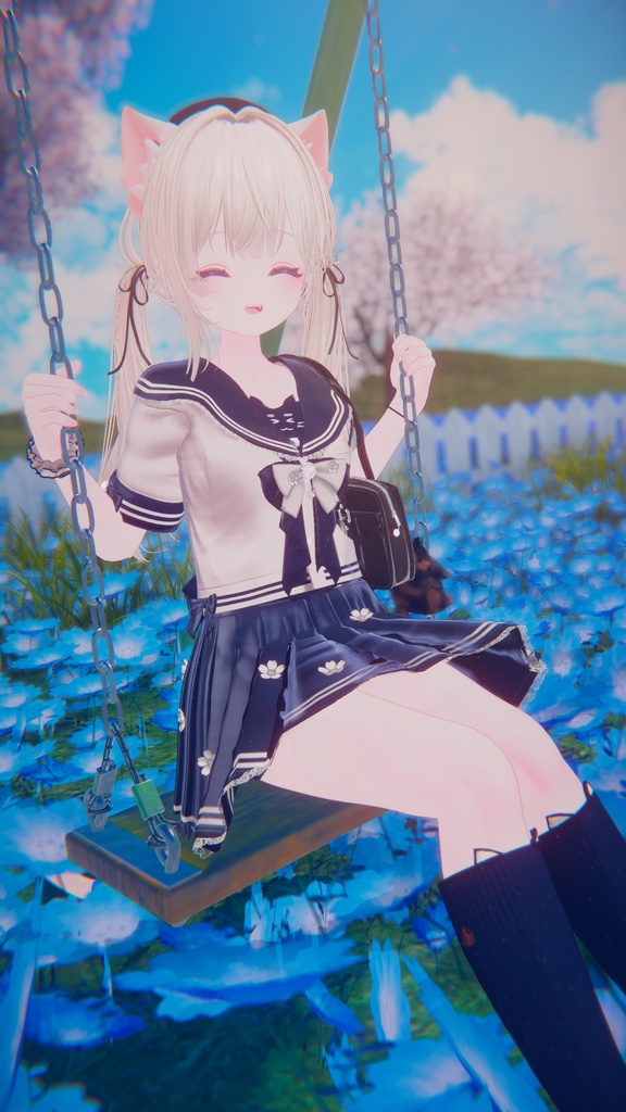 104アバター相当制服コーデ さくらいろひまりねこ(26バリエーション、VRChat向衣装)#mumu_shop