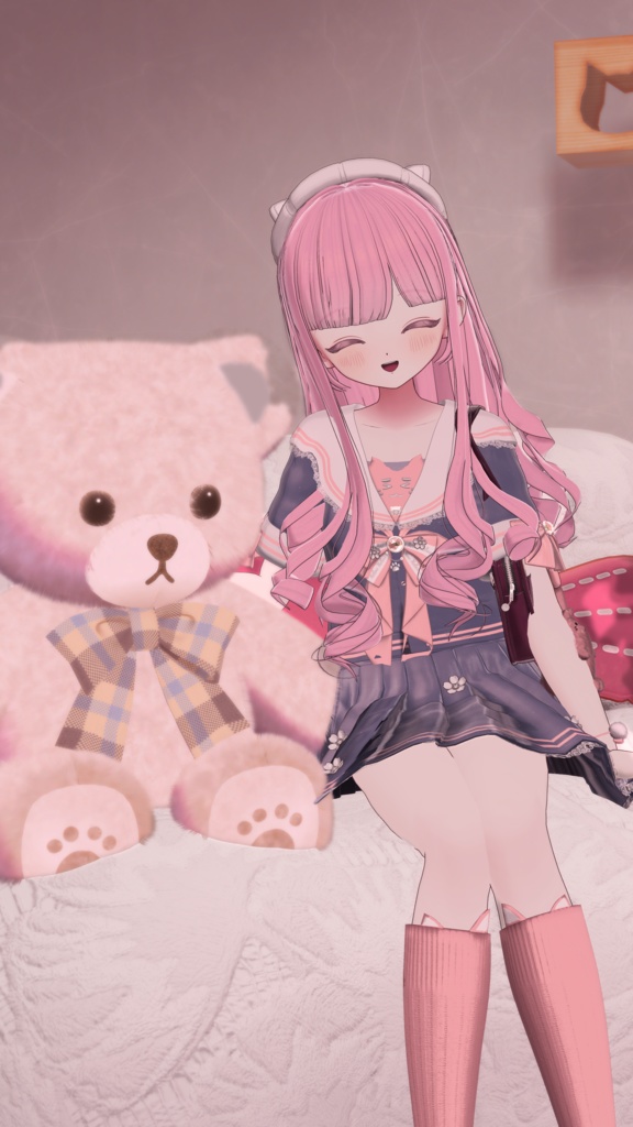 104アバター相当制服コーデ さくらいろひまりねこ(26バリエーション、VRChat向衣装)#mumu_shop