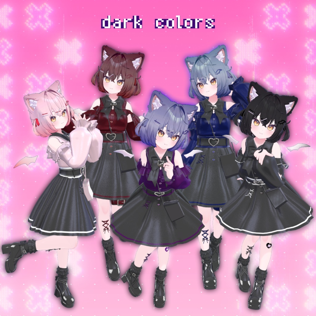 38アバター相当対応地雷風コーデFragile Heart-フラジールハート(VRChat向衣装)#mumu_shop