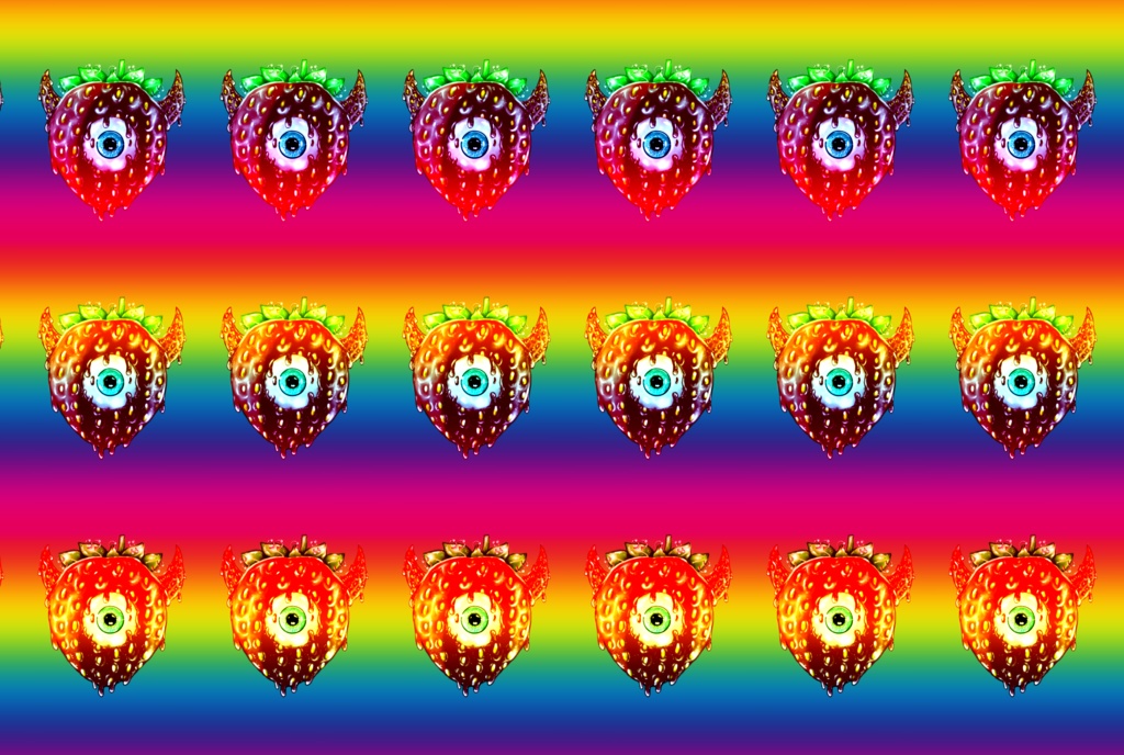 strawberryMonster pillow