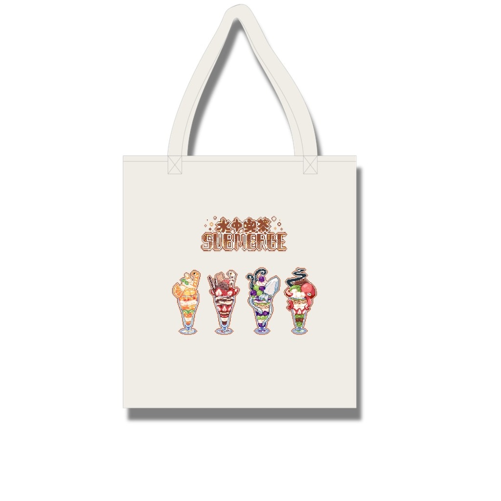 みずのいきものトートバッグ【チンアナゴ/ニシキアナゴ/イカ/タコ】水中喫茶SUBMERGE　