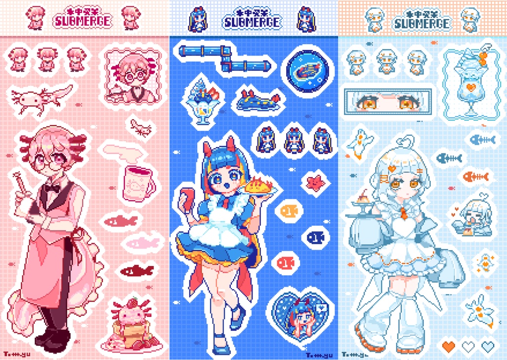 店員さんのシールシート3枚
