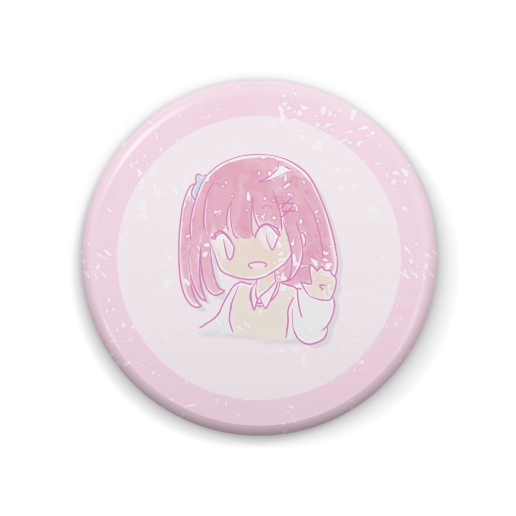 ピンクの子の缶バッジ01