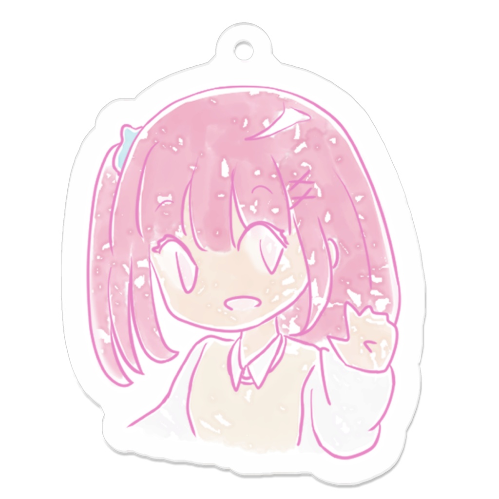 ピンクの子のアクリルキーホルダー01