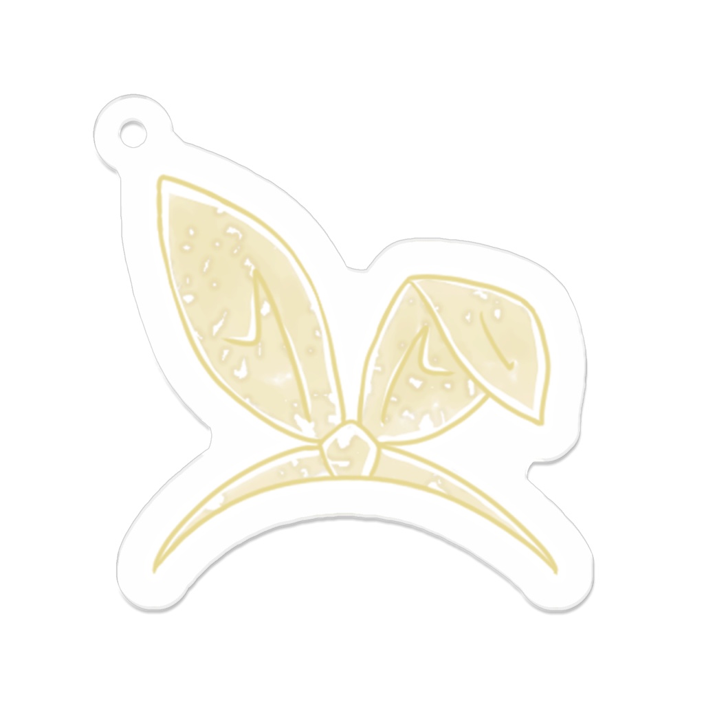 黄色のリボンカチューシャのアクリルキーホルダー01