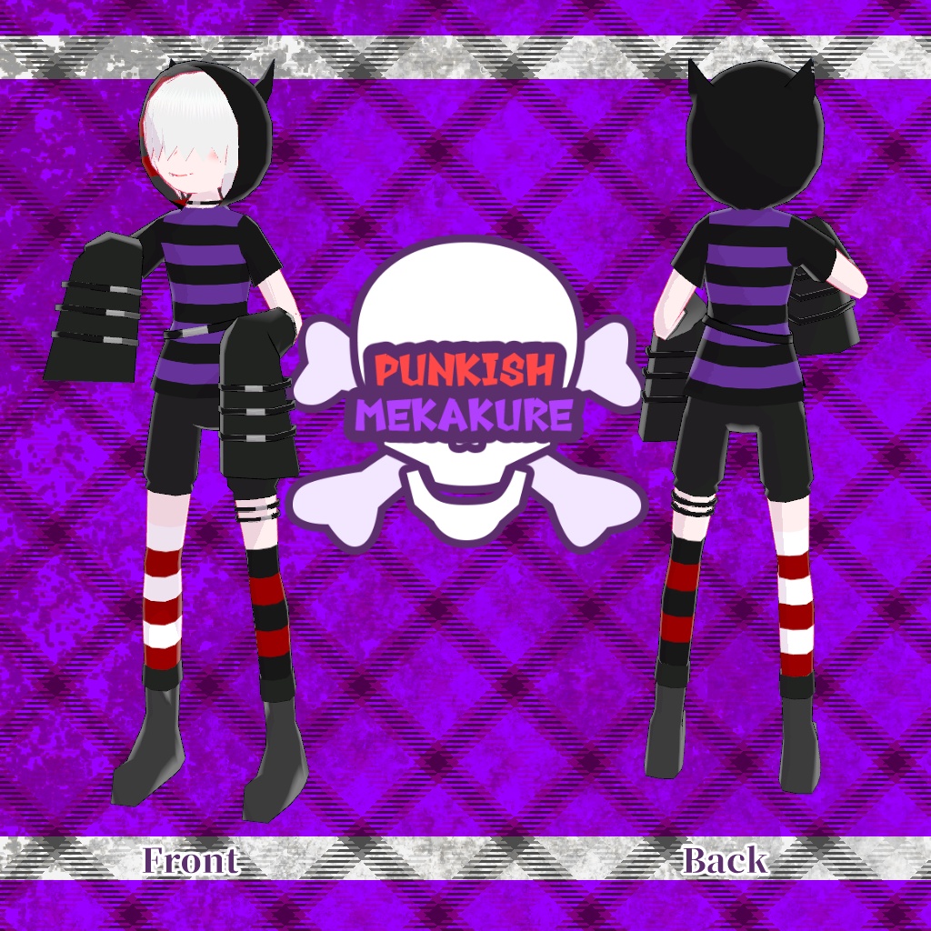 VRChat向けオリジナルアバター・パンキッシュメカクレ少年(クエスト対応)