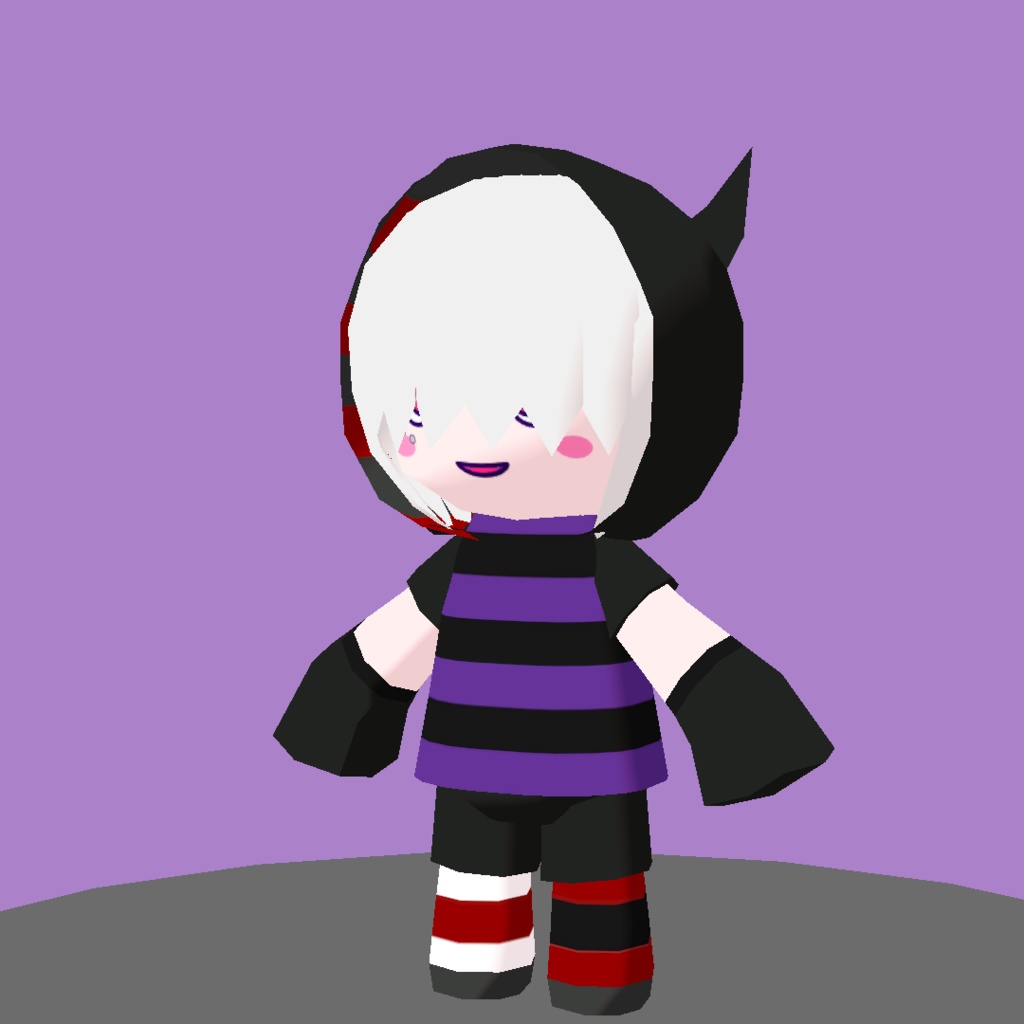 けみぐるみ・パンキッシュメカクレ少年【VRChat向け小物・ぬいぐるみ】