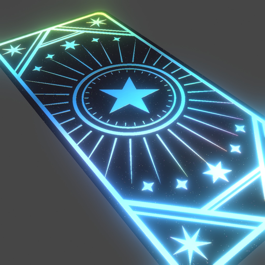 【MA対応!】VRChat向けアバター小物 魔法particle付きカード(星)【魔法アイテム カード】