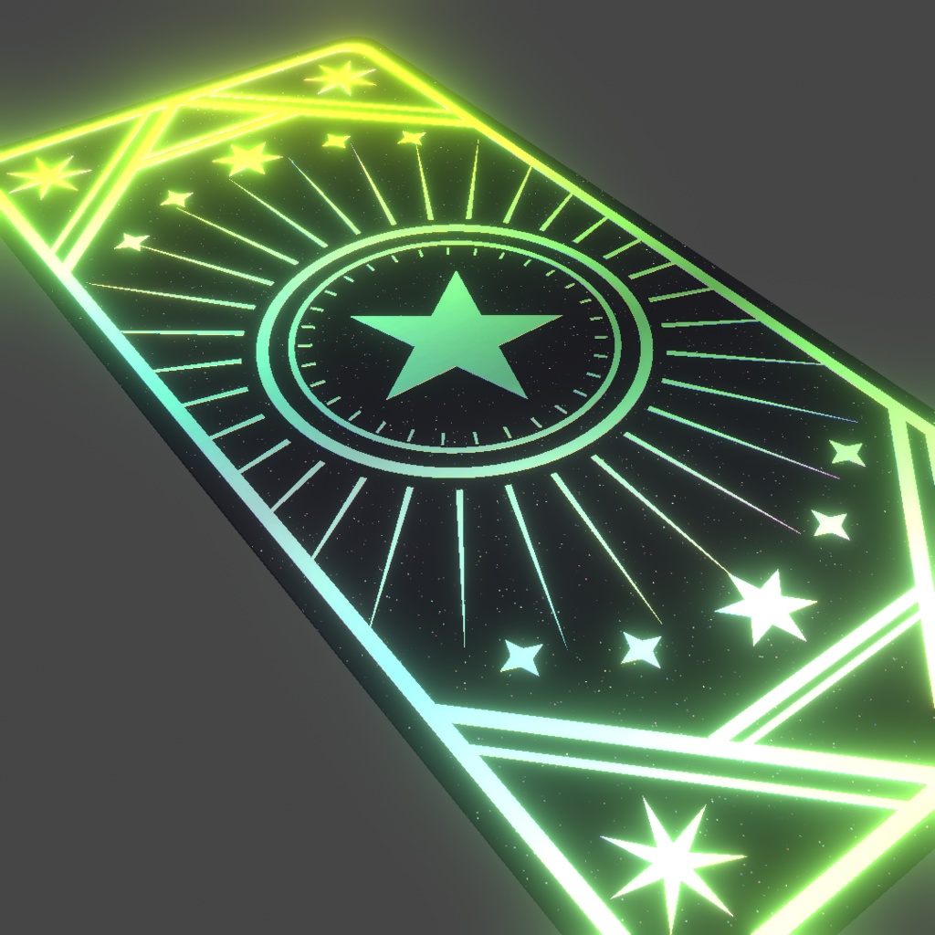 【MA対応!】VRChat向けアバター小物 魔法particle付きカード(星)【魔法アイテム カード】