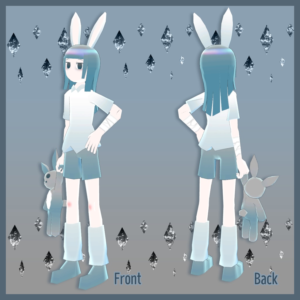 【VRM・クエスト対応】不眠ウサギ【VRChat・オリジナル3Dモデル】