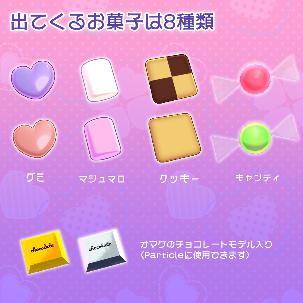 【MA対応!】お菓子が出てくるParticle【VRChat・Particle・お菓子・ハロウィン】