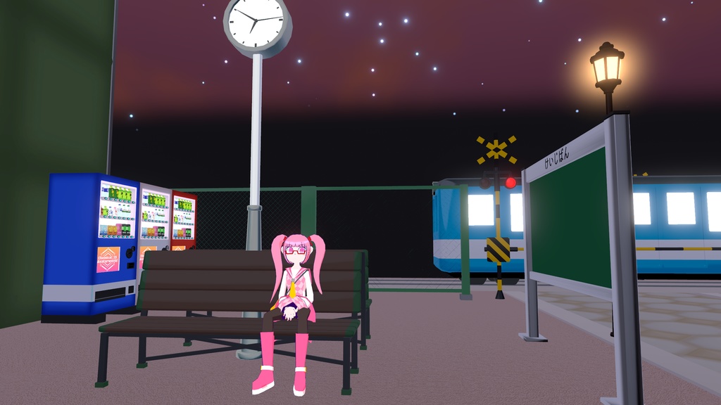 【無料・VRChat向け】ポップな待ち合わせセット【ワールドアセット・時計】