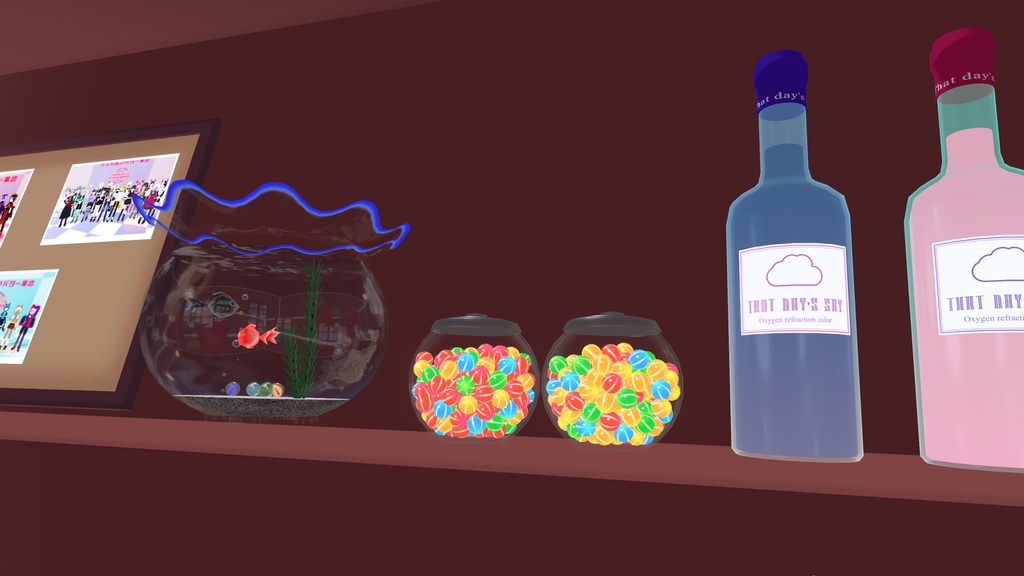 【VRChat・ワールド】食べれる!シンプルキャンディー瓶セット(丸)【お菓子・小物】