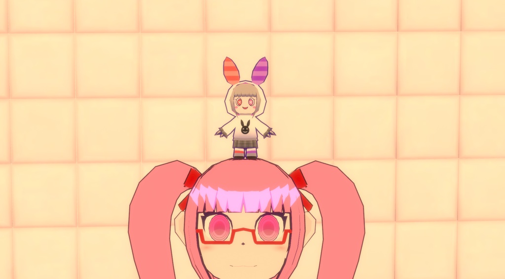 【VRChat・アクセサリー】ここにいる!キメラビットぬいぐるみ【マスコット】
