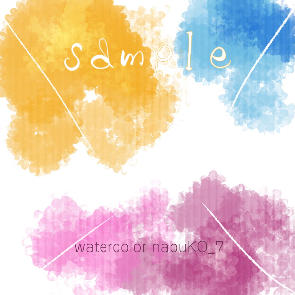 Photoshop用 水彩風ブラシセット Watercolor nabuKO Set 3.0