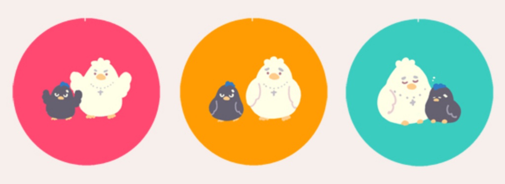 鳳宍ぴよぴよ缶バッヂ　３個セット