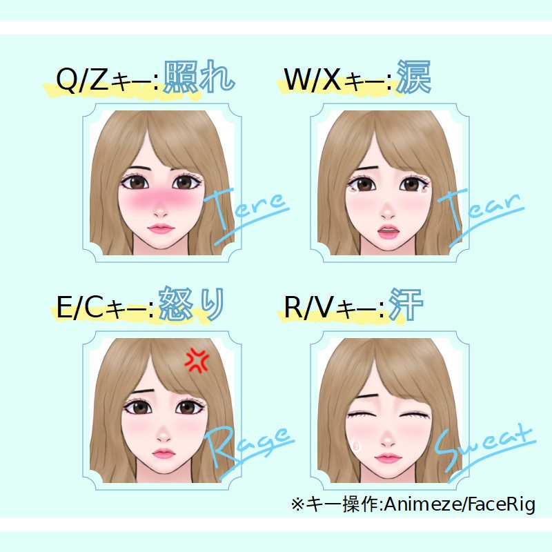 Live2Dモデル FaceRig対応 アバター 書き出しデータ (Lady01)