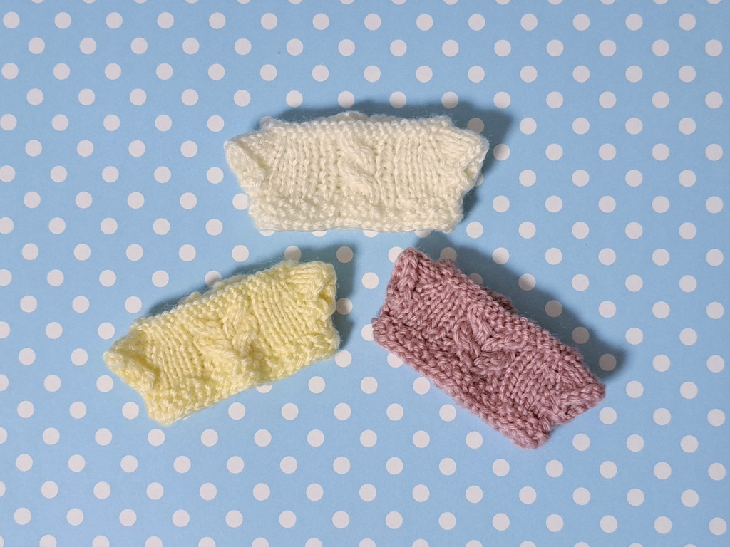 ちびぐるみ用 アラン模様のセーター