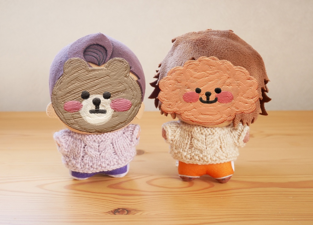 【新色】ちびぐるみ用 アラン模様のセーター