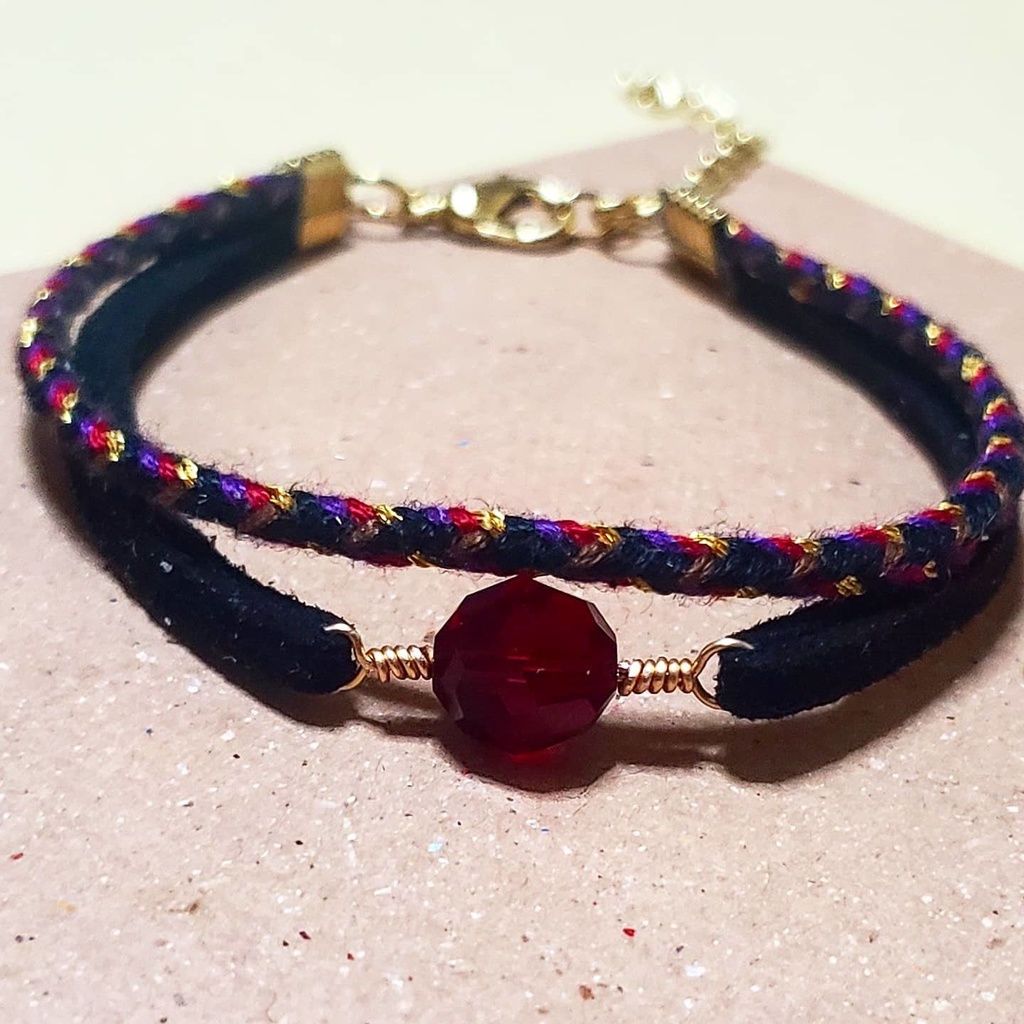 2連スエ-ドブレスレット