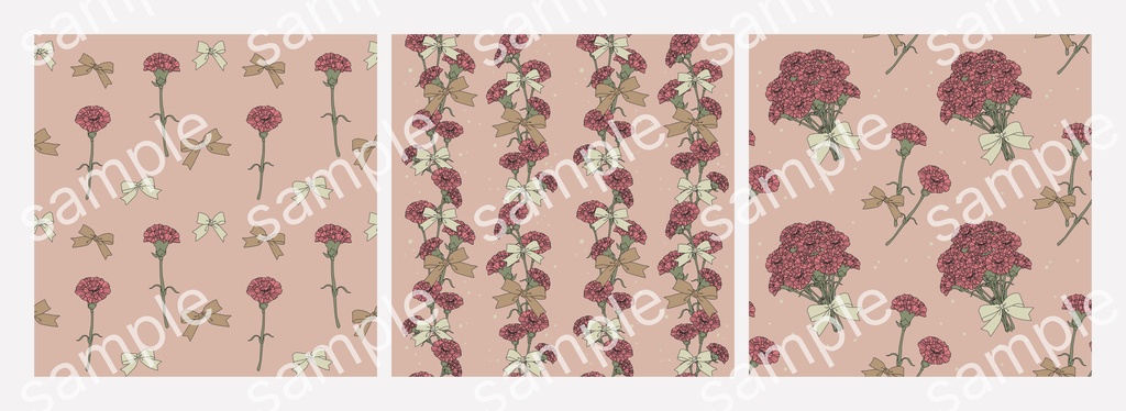 カーネーションとリボンのセット