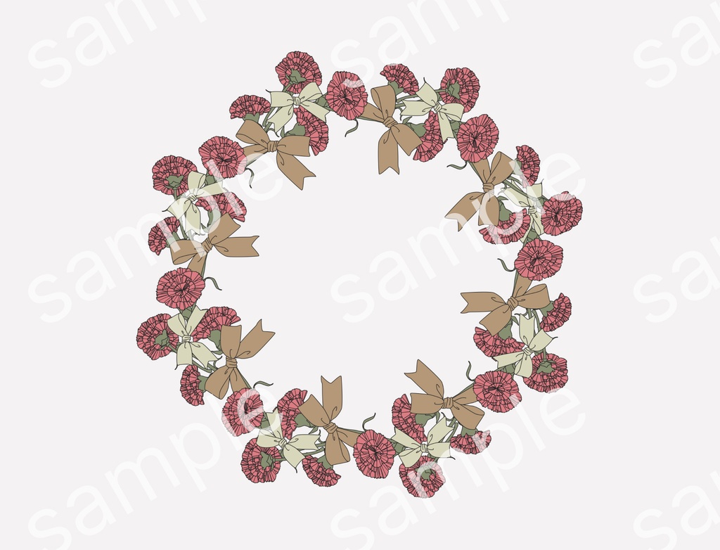 カーネーションとリボンのセット