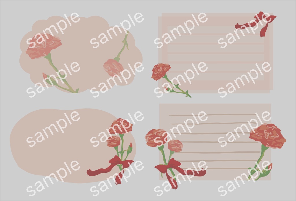 手描き風のカーネーション素材