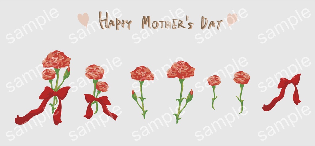 手描き風のカーネーション素材