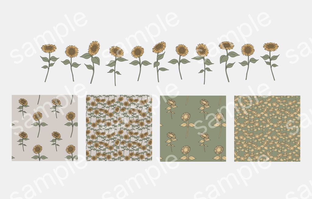 ひまわりの素材セット