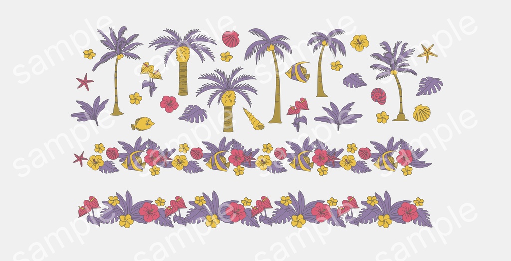 南国風の素材セット