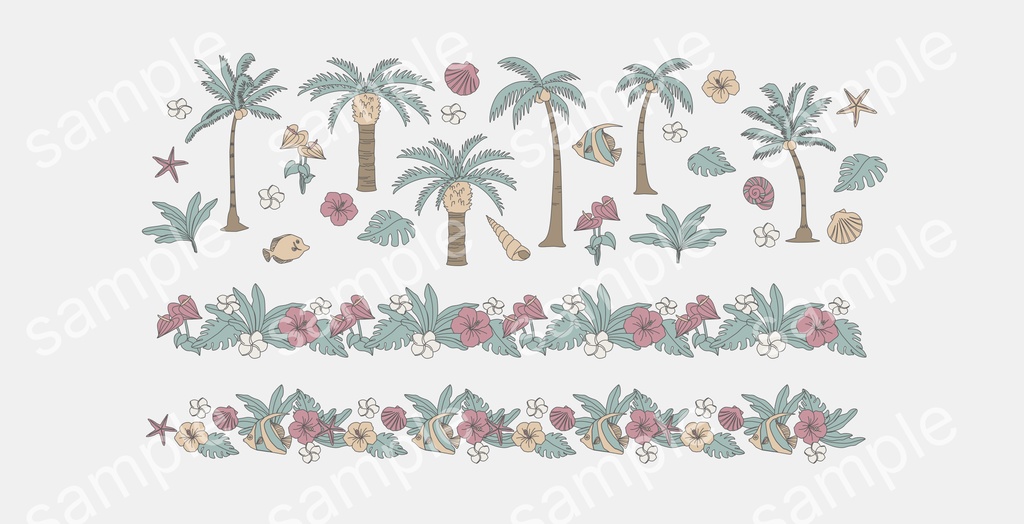 南国風の素材セット