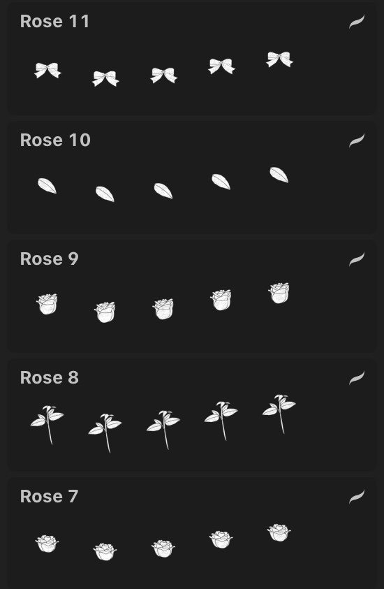 ばらのスタンプブラシ11種(procreate用)